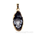 Wholesale Gilding Agate Cave Slices Semi Precious Stone Pendant